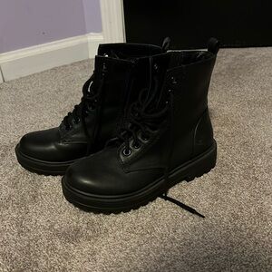 Soda FIRM - Lug Sole Combat Ankle Bootie Lace up w/Side Zipper